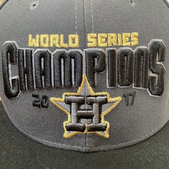 New Era Houston Astros 59 Fifty 2017 World Series Baseball Cap, Black Gray Gold - Picture 2 of 9